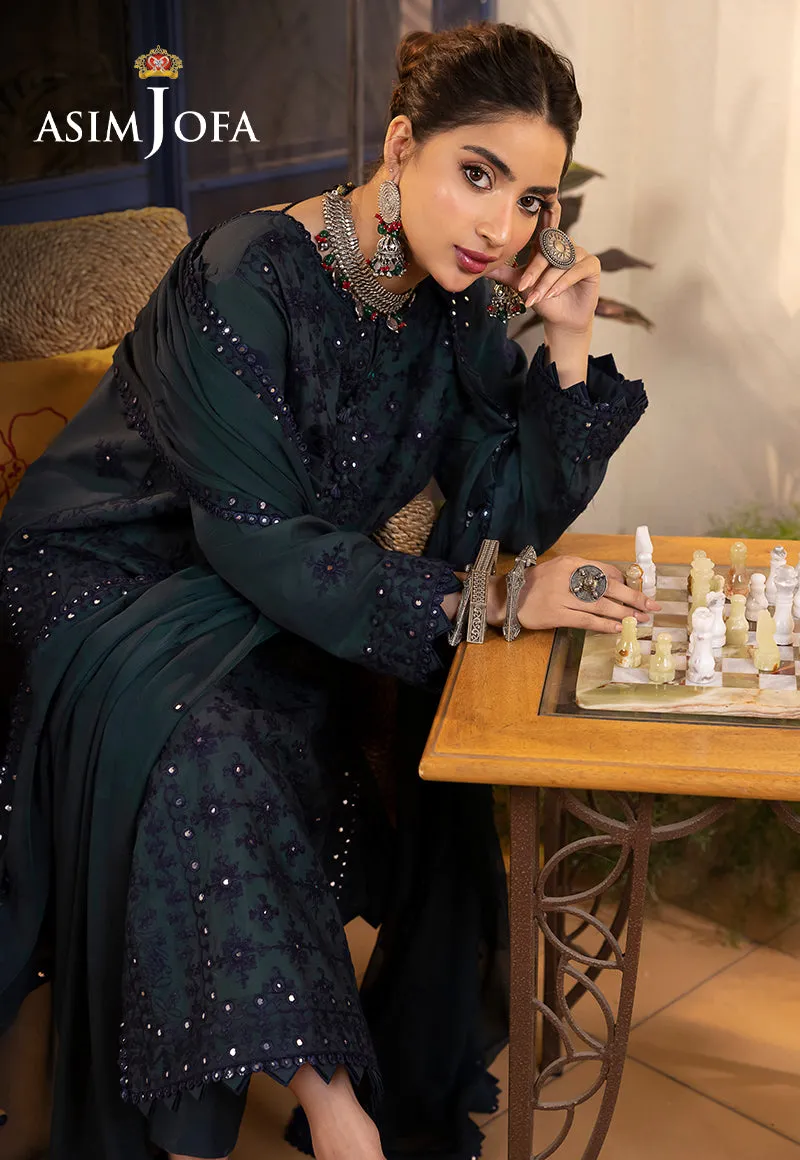 Asim Jofa Shadow Work Lawn Silk Collection – AJSW-24