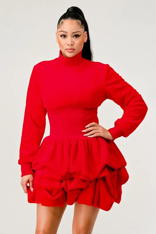 Athina Merry Go Around Ruffle long sleeve dress