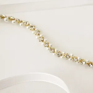 Beaded Pearl Crystal Sash