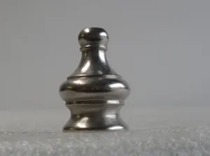 Brass, Nickel Plated Pyramid Knob w/ Hole for beaded chain