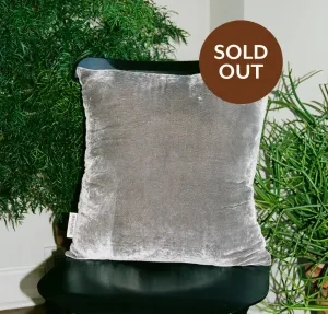 Charcoal Naturally Dyed Silk Velvet Pillow