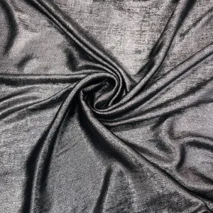 Classic Black Silver Shimmer Chanderi Velvet Fabric