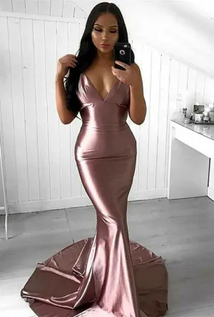 Elegant V-Neck Prom Dress | Mermaid Long Evening Gowns