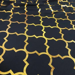 Gatsby (Metallic Print) Wholesale Fabric Black and Gold