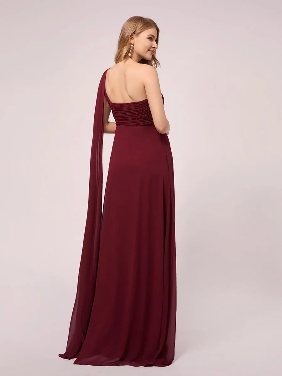 Maxi Chiffon One Shoulder Dress for Women Maternity