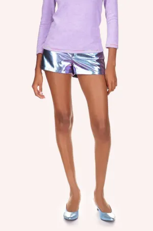 Metallic Faux Leather Shorts