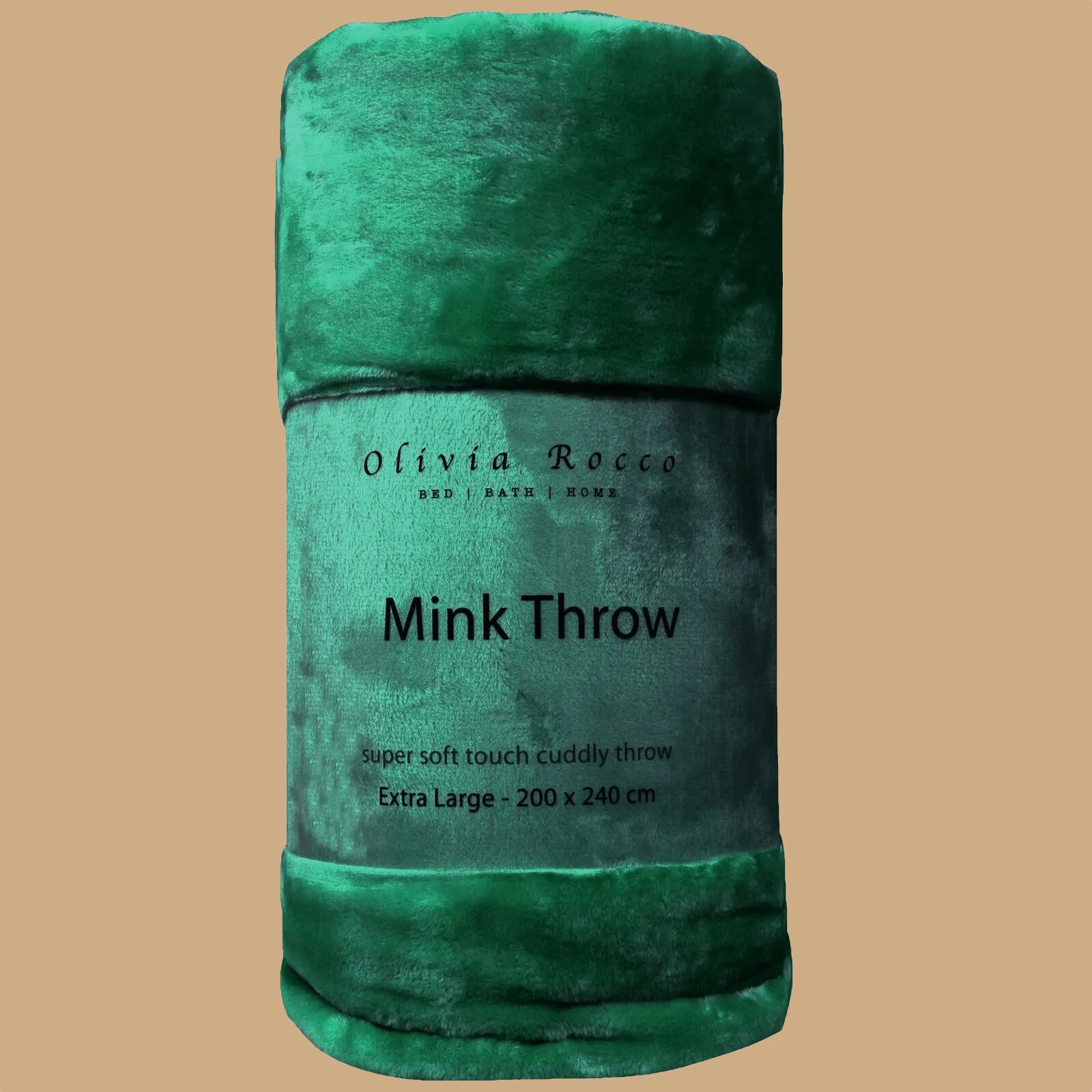 Mink Faux Fur Velvet Touch Extra Large Luxury Throw Blanket Soft Warm and Calming Colours for Bed & Sofa by OLIVIA ROCCO