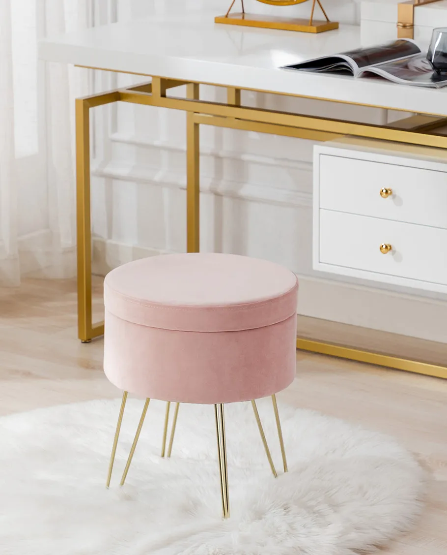 Savannah Round Storage Vanity Stool