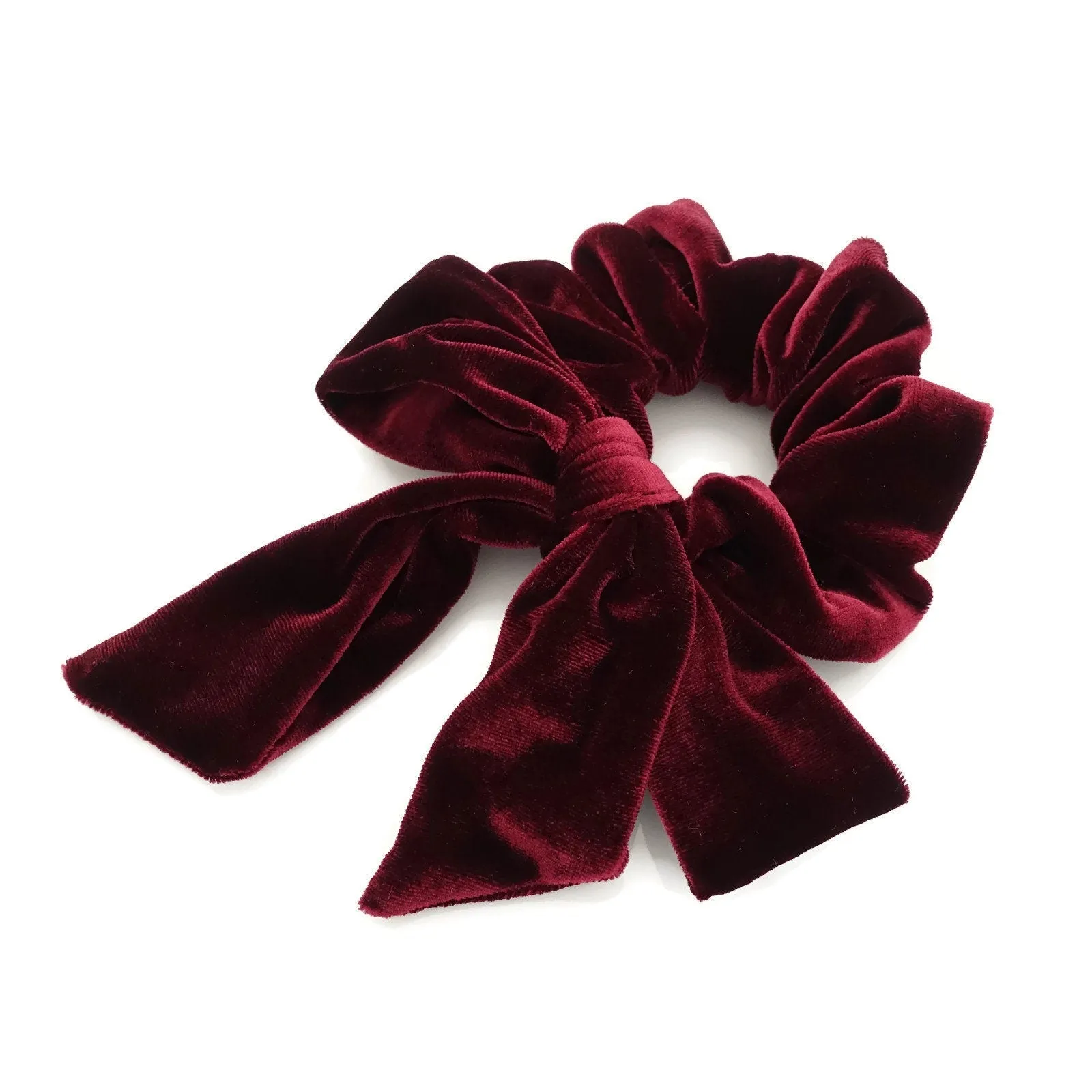 velvet bow knot scrunchies falling tail hair tie scrunchy hair accessories