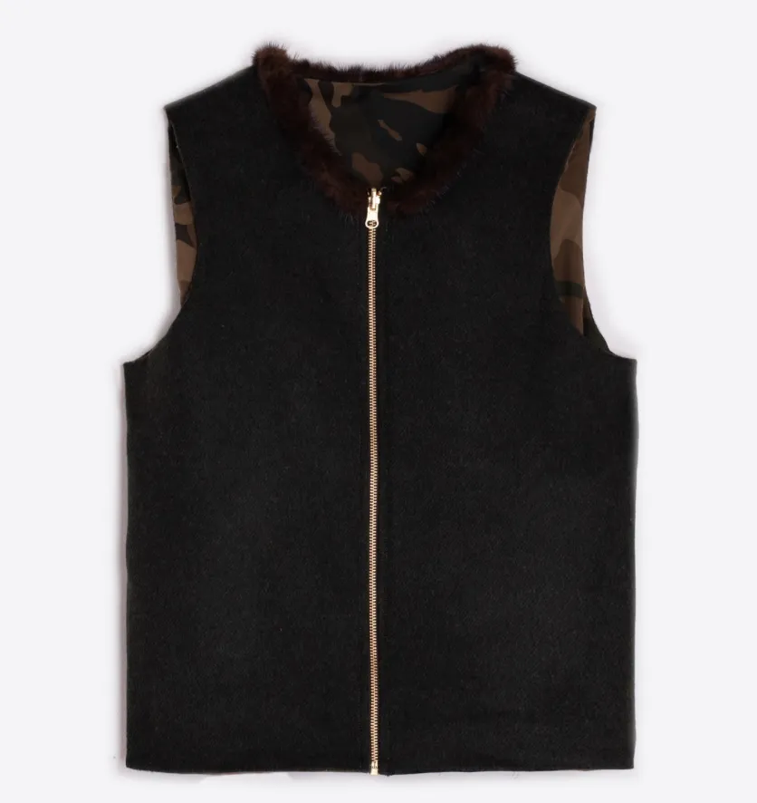 Vilagallo Reversible Vest in Loden